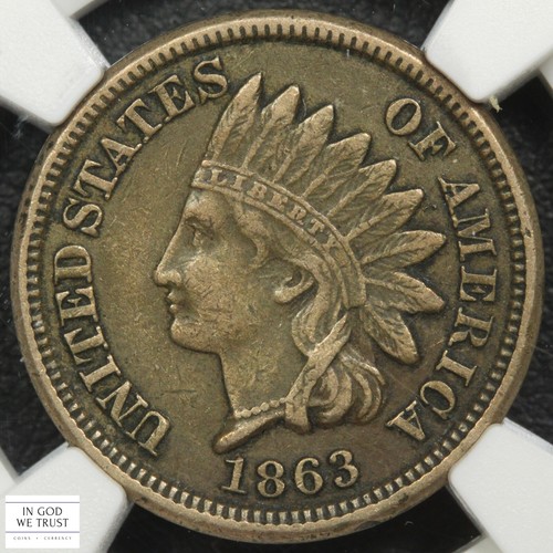 1863 Copper-Nickel Indian Head Cent 1C NGC XF 40 - Picture 3 of 5