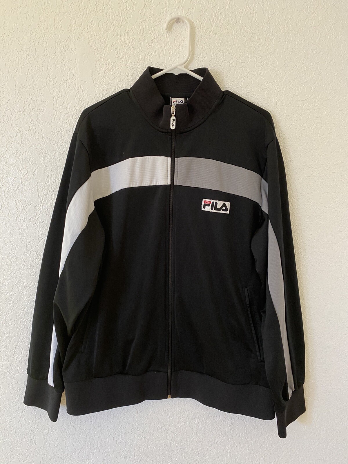 Giacca da pista Fila Sport uomo full zip tricolore nera taglia large