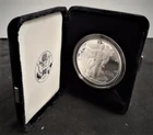 2001 FROSTED PROOF SILVER AMERICAN EAGLE $1. DOLLAR COIN, WEST POINT MINT, 99.9