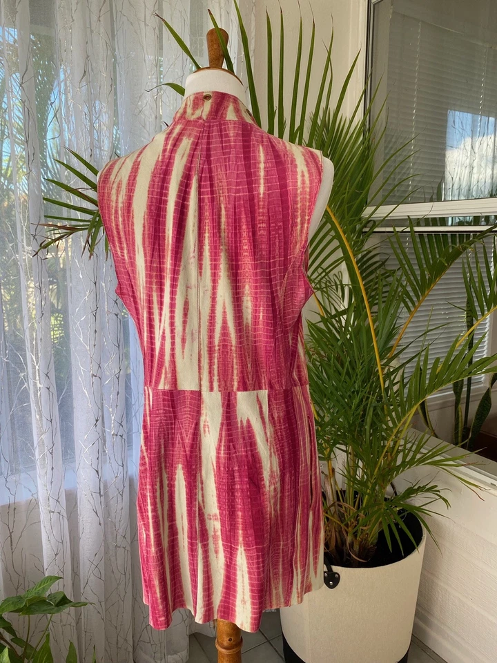 MICHAEL Kors Pink Suede Grommet Trim Draped Vest. Pink/White Size: S - Image 2 of 4