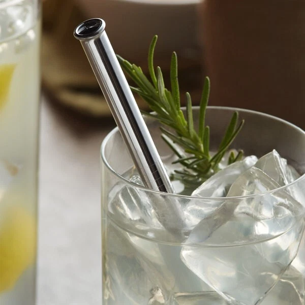 (12 PAJITAS) 6 1/2" 18/8 ACERO INOXIDABLE PAJITAS REUTILIZABLES 1/4" DE DIÁMETRO Foto 3 de 4