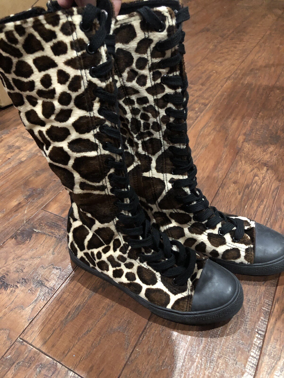 Girls Womens Animal Print Giraffe Boots 