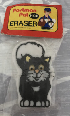 Vintage HCF Postman Pat Jess Cat Eraser / Rubber Sealed,  TV Memorabilia