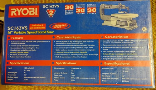 Ryobi 16” Variable Speed Scroll Saw SC162VS New NIB Shrinkwrapped - Picture 3 of 7