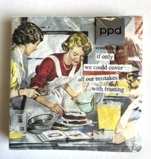 PPD "If Only We Could Cover Up Our Mistakes with Frosting" Napkins Germany New