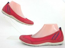 ECCO Bluma Summer Ballerina Flats Red Leather Textile EU 37 US 6-6.5
