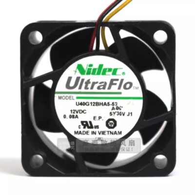 NIDEC U40G12BHA5-52 4020 DC12V 0.08A 4CM 3-Wire Silent Cooling Fan
