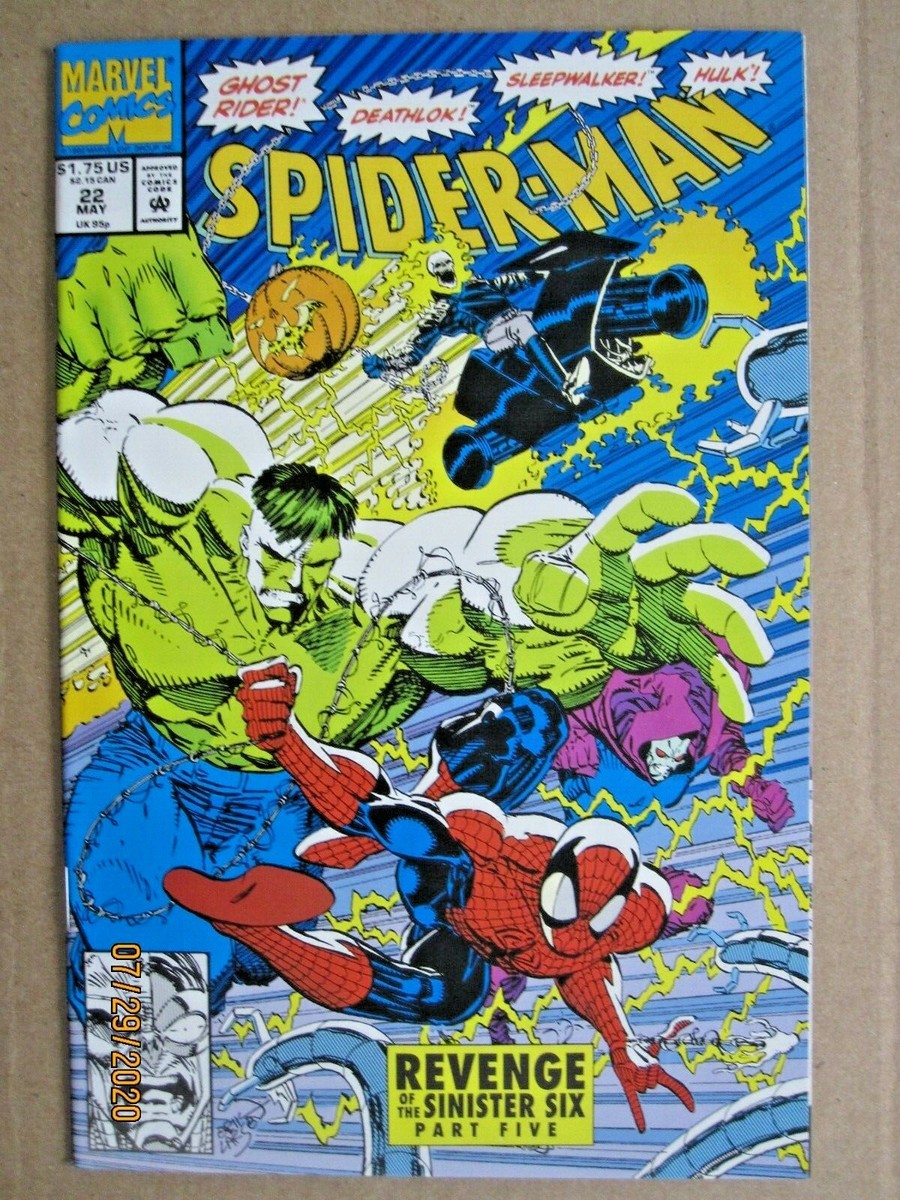 洋書　アメコミ　MARVEL SPIDER-MAN NIGHTHAWK マーベル 1992 MARVEL COMICS SPIDER-MAN #22 ERIK LARSEN COVER DEATHLOCK