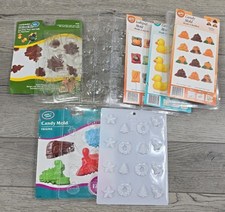 Candy Chocolate Plastic Mold Lot - Christmas, Fall, Ducks, Trains - 13 Pieces