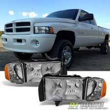 Chrome 1999 2000 2001 Dodge Ram 1500 Pickup Sport Headlights W Corner Lights Chrome 1999 2000 2001 Dodge Ram 1500 Pickup Sport Headlights W Corner Lights
