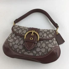 Soho Signature Jacquard top handle shoulder bag CJ814 Maple Brown Outlet