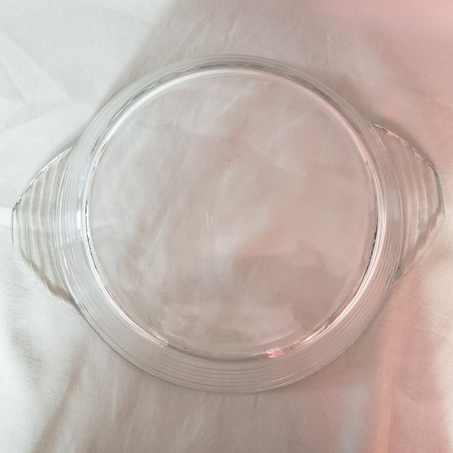 Vintage Libbey Glass Company Pie Plate Ribbed Banded 10" Clear - Picture 6 of 11