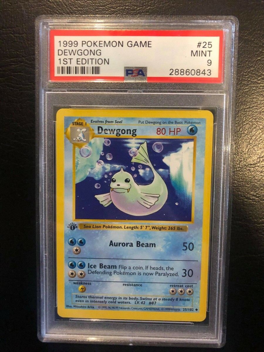 1999 1st First Edition Dewgong PSA 9 #25 Shadowless Base Set