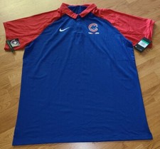 $70 Nike Chicago Cubs Red & Blue Legacy Raglan Polo Shirt Men's XL N911-199N NWT