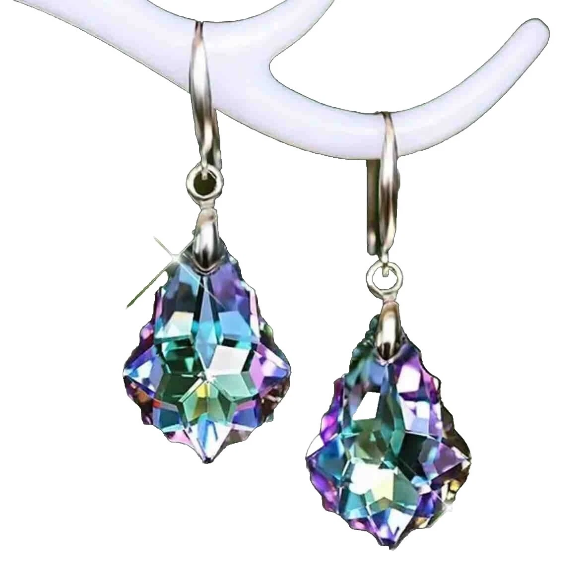 Folheado a Prata Brincos de Topázio Místico de Beleza