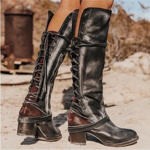 Tall lace up boots for deals women