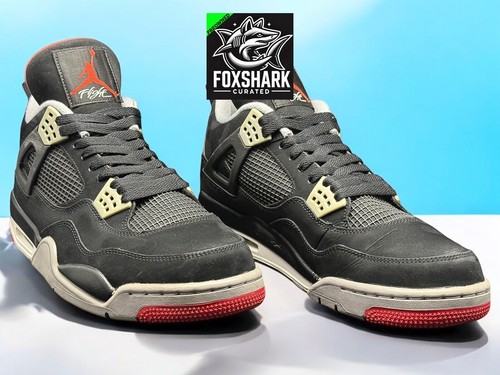 Size 13M 2012 Air Jordan 4 Retro Black Cement Bred 308497-089 Preowned - Picture 4 of 17