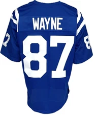 CUSTOM UNSIGNED REGGIE WAYNE BLUE JERSEY XL