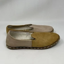 Sabah Loafers Shoes Womens 8.5 - 9 EU 40 Khaki Tan Nude 2 Tone Leather Slip On
