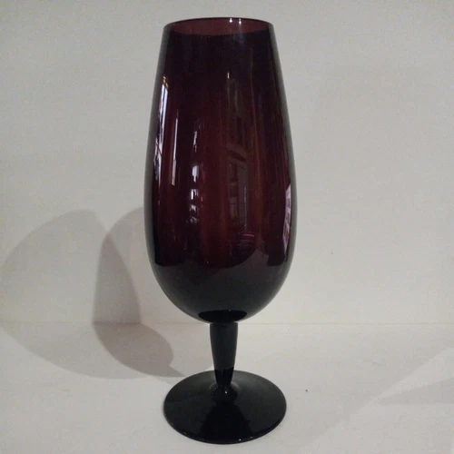 Vtg Mcm Purple Amethyst 11" Vase Art Glass Blenko