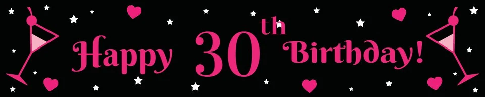 Banner de fiesta de tela decoraciones colgantes cumpleaños gallinas 18 21 personalizado Foto 4 de 4