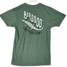 BIRD DOG Graphic Shirt Unisex M Find Your Hunt Reptile Alligator Crocodile Green