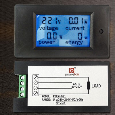 DC 6.5~100V AC 80~260V 20-50-100A LCD Digital Display Volt Amp Power Watt Meter