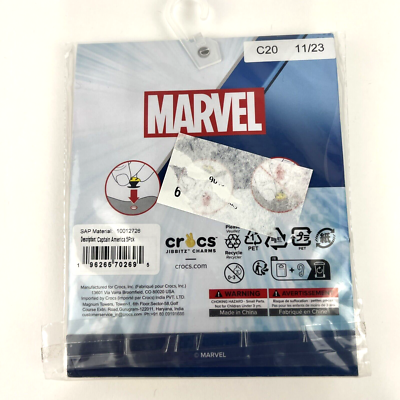 Crocs Jibbitz Uniquely You Charms Original Marvel Captain America