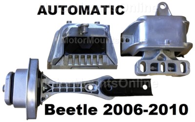 3-Piece Motor Mount Kit For 2006-2010 Volkswagen Beetle 2.5L - Engine & Transmission Mounts