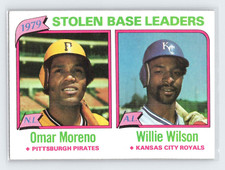 1980 Topps 1979 Stolen Base Leaders 204 Omar Moreno / Willie Wilson