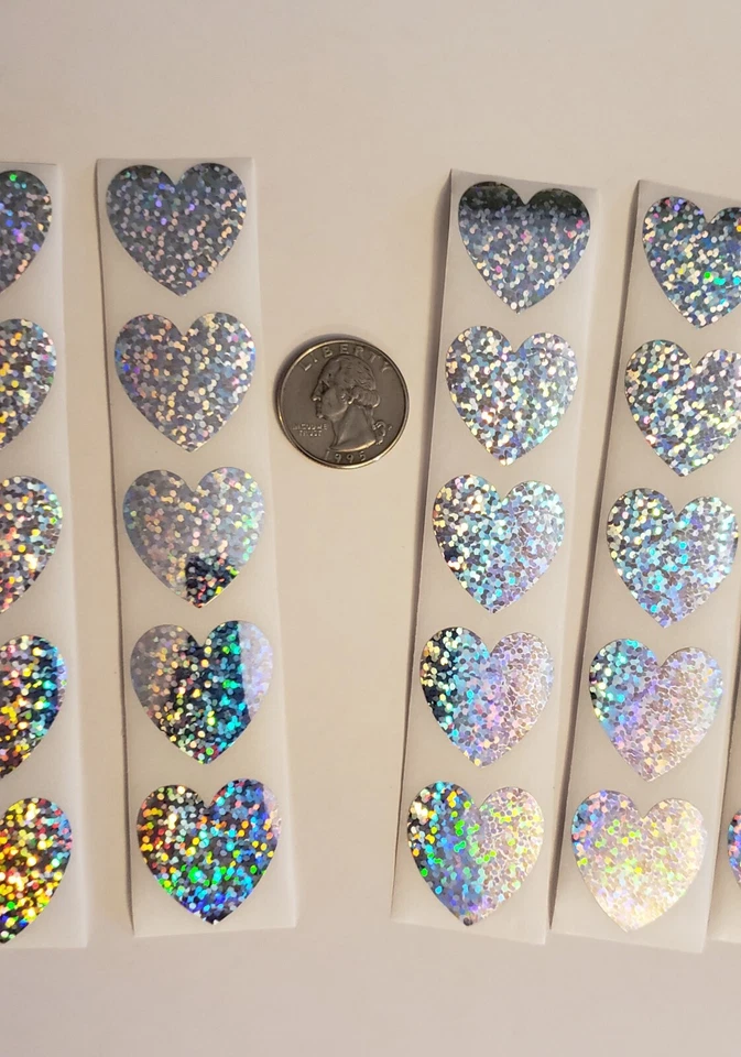 25 PEGATINAS CORAZÓN/PEGATINAS HOLOGRÁFICAS CORAZÓN/PEGATINAS CORAZÓN DÍA SAN SAN SAN VALENTÍN Foto 3 de 4