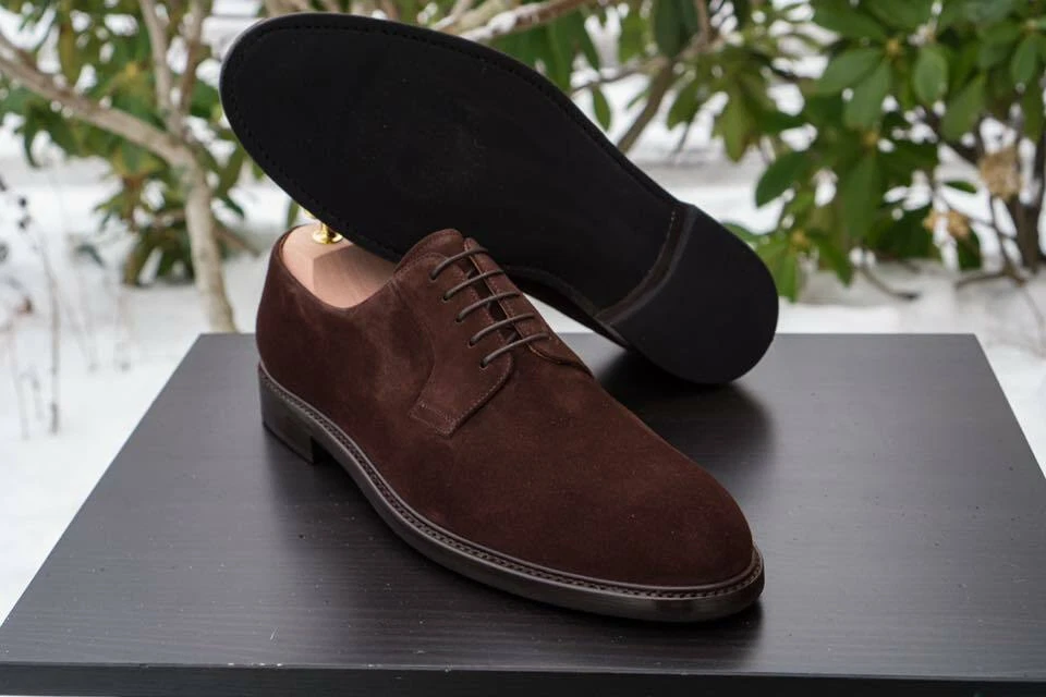 Mens Handmade Shoes Brown Suede Derby Lace Up Formal Wear Casual Dress Boots  New | eBay