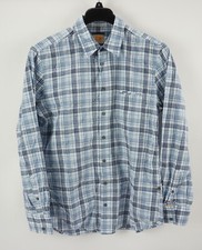 Recent Hugo Boss Men's Large Slim White Blue Plaid Lightweight Button Up Shirt
