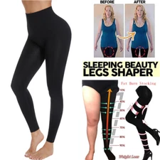 HIGH WAIST TUMMY CONTROL LEG SHAPER FAJA COLOMBIANA SLIMMING TONE LEGGINGS SOCKS