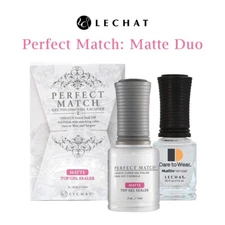 LeChat Perfect PMTM01 Match Matte Top Gel Sealer & Lacquer Duo (0.5oz)