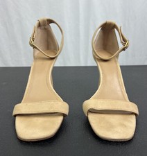 Reformation Kelly Suede Sandal Women's Size 9.5 Nude 4" High Heels Ankle Straps