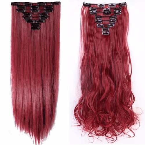 CLEARANCE Thick 8 Pieces/Set Clip In Hair Extensions Full Head Real as Human HYT - Picture 32 of 57