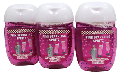 Bath & Body Works Pink Sparkling Spritz Hand Sanitizer Anti Bac Gel Lot of 3