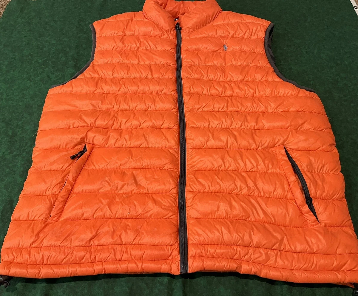 Polo Ralph Lauren PERFORMANCE VEST ORANGE NYLON PUFFER VEST MSRP 198 3XL