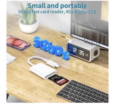 USB Card Reader Adapter for SD MicroSD, Universal Compatibility, Portable