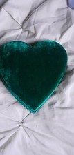 Velvet Heart Shaped Jewellery Box Deep Green Brand New