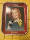 Vintage Orig COCA-COLA TRAY w Redhead Girl & Coke Bottle