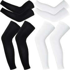 2 Pairs Compression Leg Sleeves Full Leg Compression Sleeve UV Protection Arm...