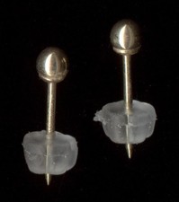 14K 3mm Fine Solid Yellow Gold Round Bead Ball Stud Earrings Lot TW