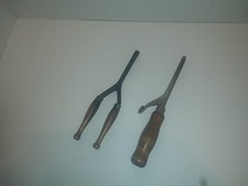 Vtg. Electric Curling Iron Hair Styling Tool /Wood Handles, Missing Cord