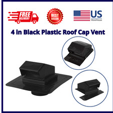 4 in Black Plastic Roof Cap Vent