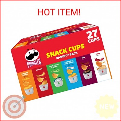 Pringles Potato Crisps Chips, Snack Stacks, Lunch Snacks, Variety Pack (27 Cups)