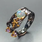 Unique ring Natural Opal Ring 925 Sterling Silver Size 6 /R469966