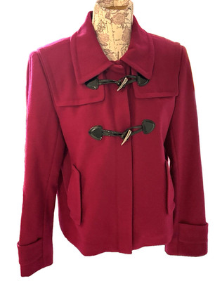 CALIVIN Klein coat women S Z 10 Magenta Short Wool gift idea