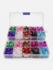 400pcs 8mm Glass Beads for Jewelry Making Bracelets Including 200pcs Faceted